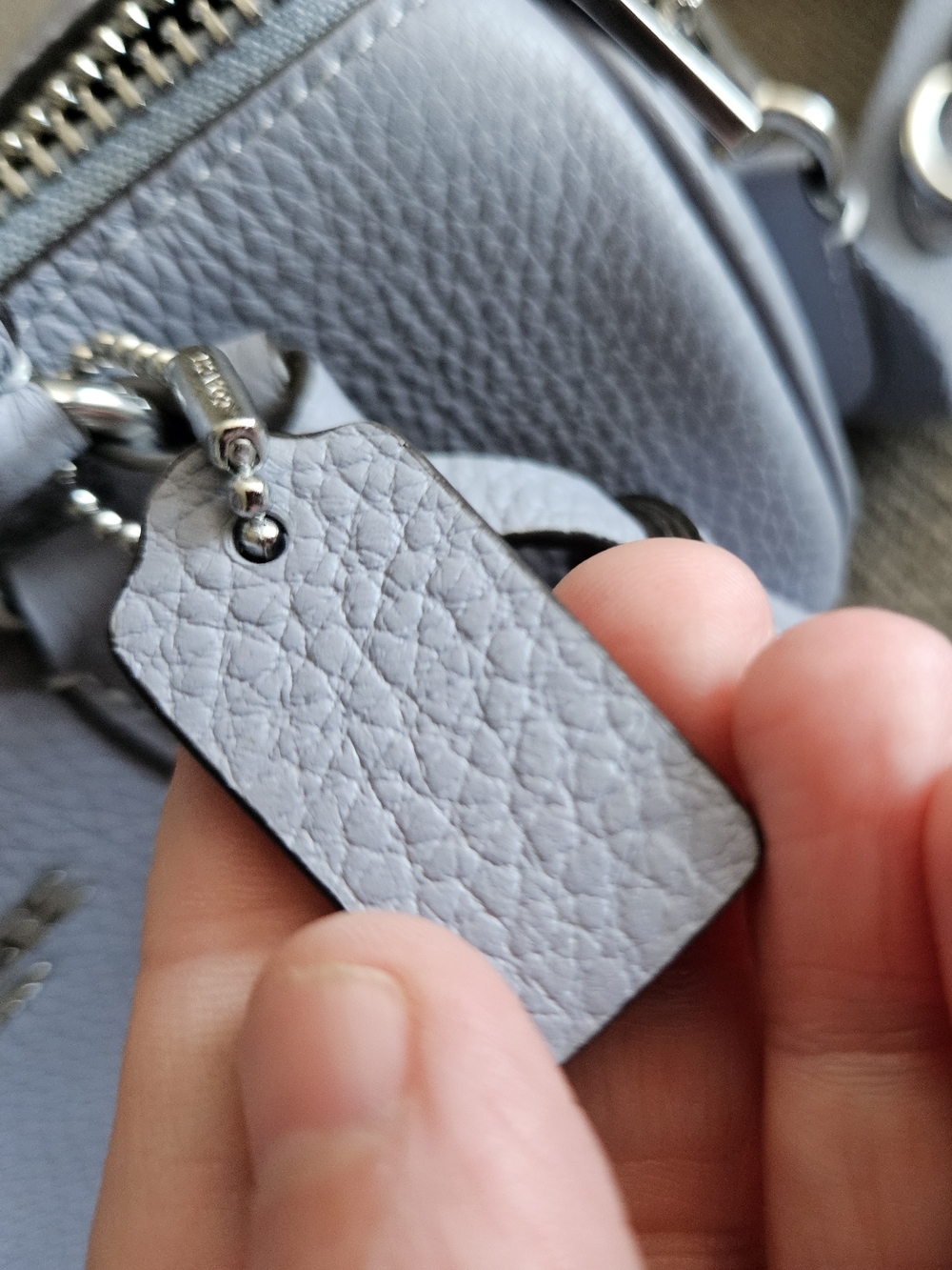 Coach Mini Bennett Satchel Purse Tote Bag Periwinkle Blue Pebbled Leather RARE - Picture 7 of 13